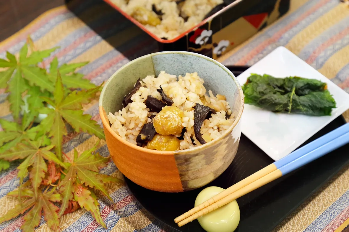 コウダケと栗の炊き込み飯