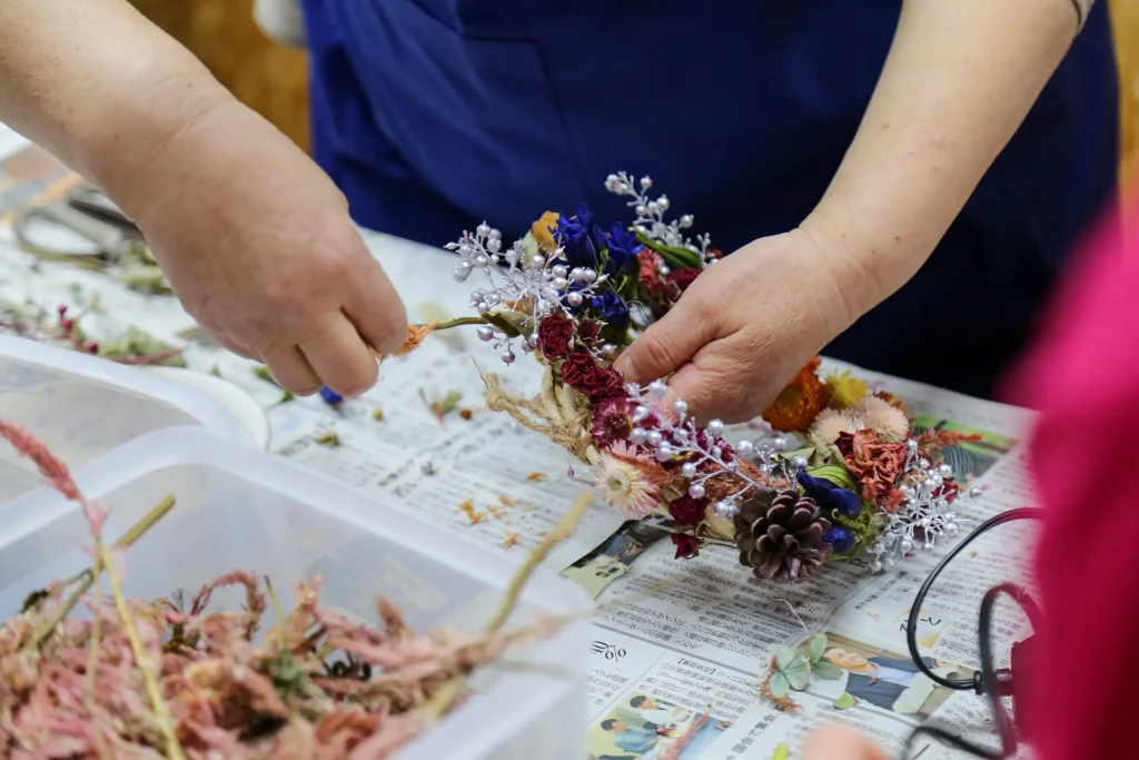 「花っ娘Dry flower shop」営業開始の様子写真