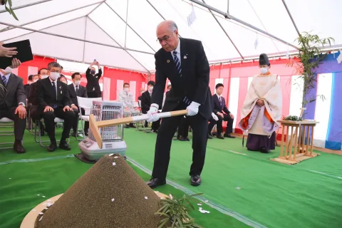 玉山地域に通夜会館新築へ　<br>「ＪＡやすらぎホール玉山通夜会館」地鎮祭