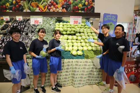 奥中山高原レタスの生産から販売を体験　<br>地域の「宝」理解深める
