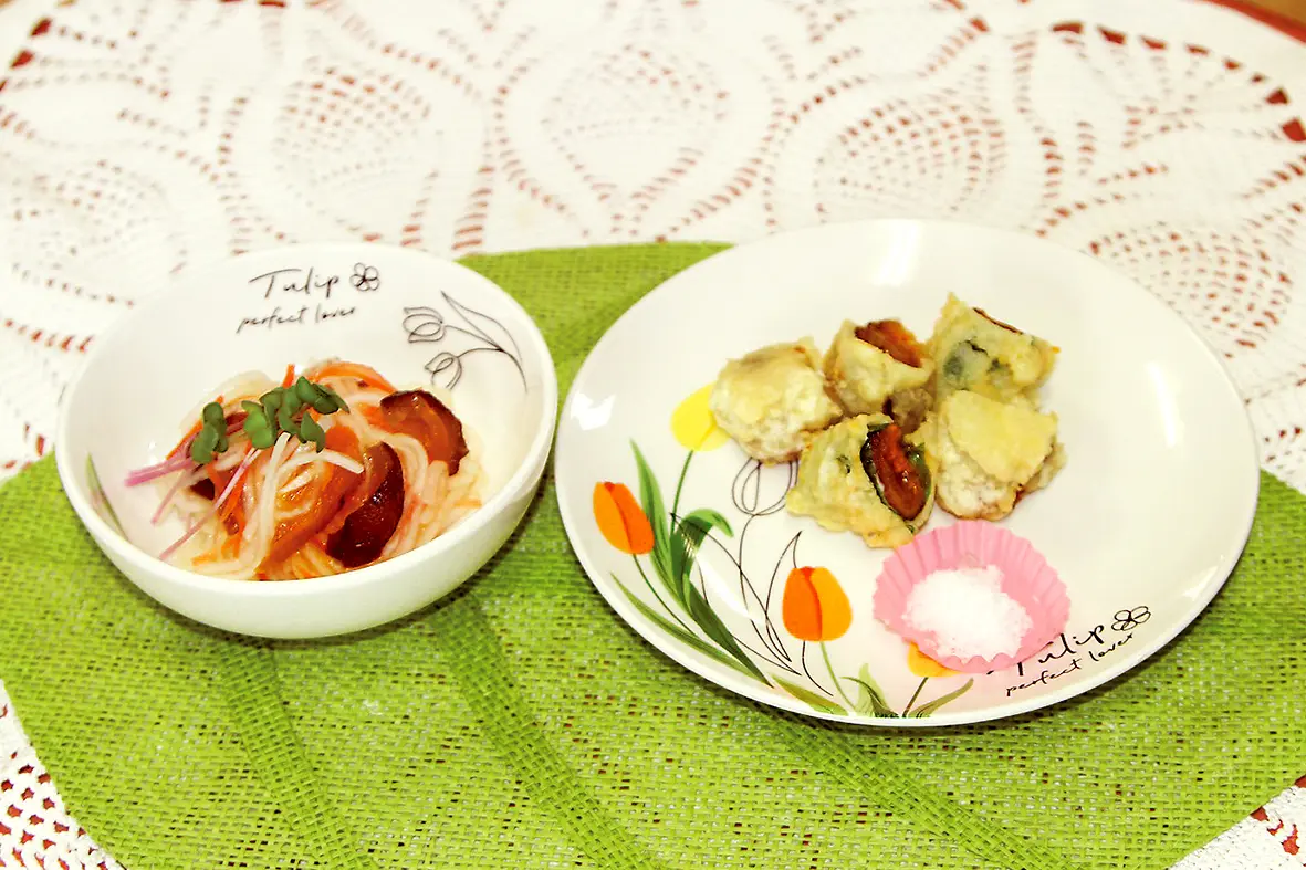 干し柿の天ぷら・干し柿入りなます