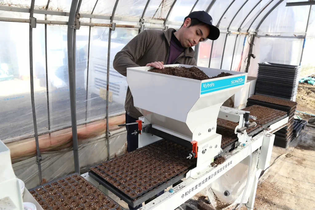 播種作業のようす